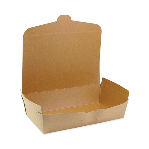 Image of Pactiv Evergreen EarthChoice OneBox Paper Box, 77 oz, 9 x 4.85 x 2.7, Brown, 162/Carton