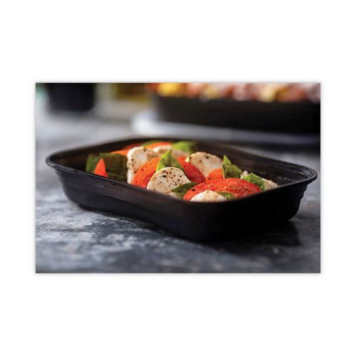 Image of Pactiv Evergreen EarthChoice Versa2Go Microwaveable Container, 27 oz, 8.4 x 5.6 x 1.4, Black/Clear, Plastic, 150/Carton