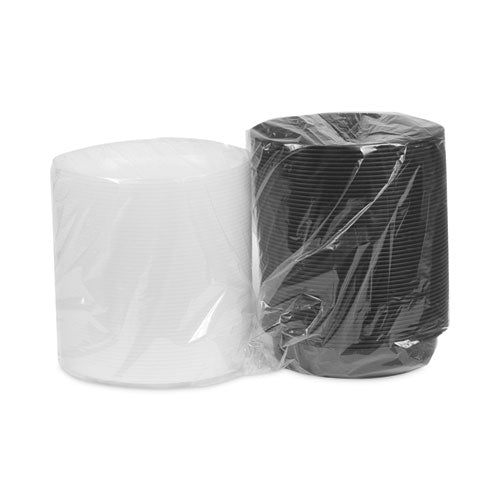 Image of Pactiv Evergreen Newspring VERSAtainer Microwavable Containers, Oval, 32 oz, 9.1 x 6.7 x 1.9, Black/Clear, Plastic, 150/Carton