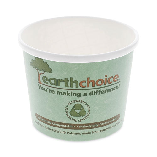 Image of Pactiv Evergreen EarthChoice Compostable Soup Cup, Medium, 12 oz, 3.63" Diameter x 3.63" h, Teal, Paper, 500/Carton