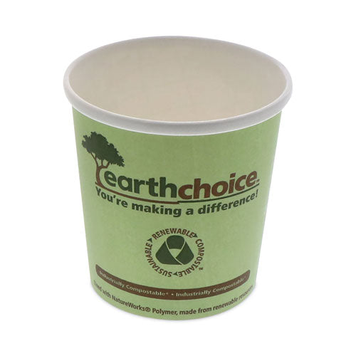 Image of Pactiv Evergreen EarthChoice Compostable Soup Cup Large, 16 oz, 3.63" Diameter x 3.88" h, Green, Paper, 500/Carton