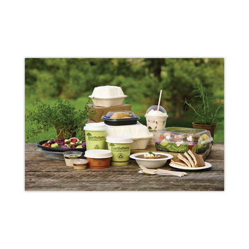 Image of Pactiv Evergreen EarthChoice Compostable Soup Cup Large, 16 oz, 3.63" Diameter x 3.88" h, Green, Paper, 500/Carton