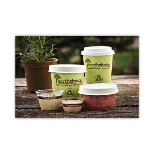 Image of Pactiv Evergreen EarthChoice Compostable Soup Cup Large, 16 oz, 3.63" Diameter x 3.88" h, Green, Paper, 500/Carton