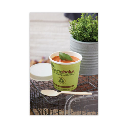 Image of Pactiv Evergreen EarthChoice Compostable Soup Cup Large, 16 oz, 3.63" Diameter x 3.88" h, Green, Paper, 500/Carton