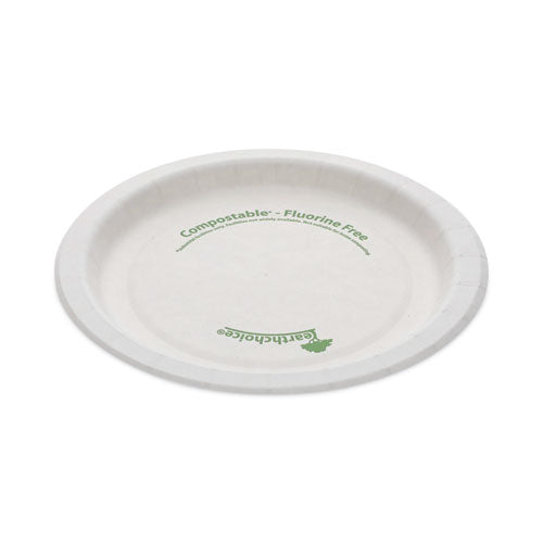Image of Pactiv Evergreen EarthChoice Pressware Compostable Dinnerware, Plate, Paper, 6" dia, White, 750/Carton