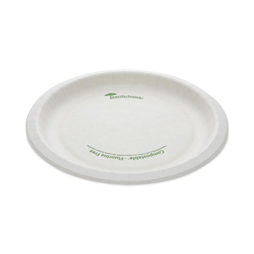 Image of Pactiv Evergreen EarthChoice Pressware Compostable Dinnerware, Plate, Paper, 9" dia, White, 450/Carton