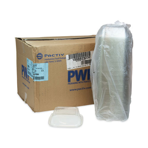 Image of Pactiv Evergreen EarthChoice Square Recycled Bowl, 32 oz, 7 x 7 x 2, Clear, Plastic, 300/Carton