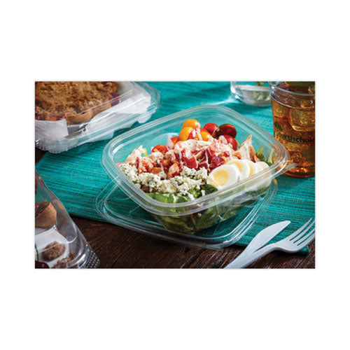 Image of Pactiv Evergreen EarthChoice Square Recycled Bowl, 32 oz, 7 x 7 x 2, Clear, Plastic, 300/Carton