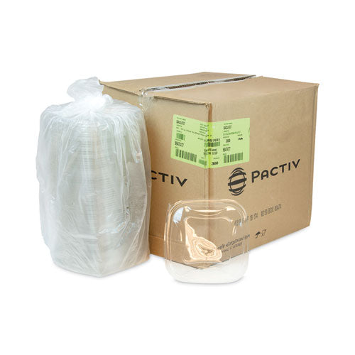 Image of Pactiv Evergreen EarthChoice Square Recycled Bowl Flat Lid, 7.38 x 7.38 x 0.26, Clear, Plastic, 300/Carton