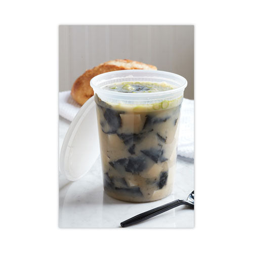 Image of Pactiv Evergreen Newspring DELItainer Microwavable Container, 32 oz, 4.55 x 4.55 x 5.55, Natural, Plastic, 480/Carton
