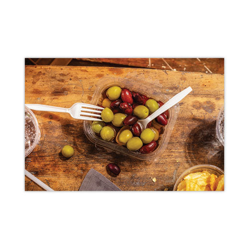 Image of Pactiv Evergreen EarthChoice Tamper Evident Recycled Hinged Lid Deli Container, 16 oz, 5.38 x 4.5 x 2.63, Clear, Plastic, 304/Carton