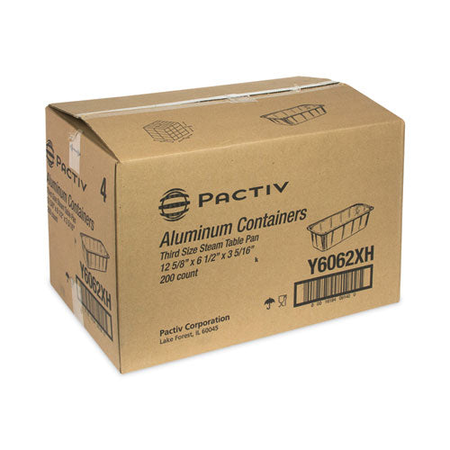 Image of Pactiv Evergreen Aluminum Steam Table Pan, One-Third Size Deep Loaf, 3" Deep, 5.9 x 8.04, 200/Carton