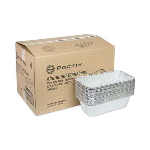 Image of Pactiv Evergreen Aluminum Steam Table Pan, One-Third Size Deep Loaf, 3" Deep, 5.9 x 8.04, 200/Carton
