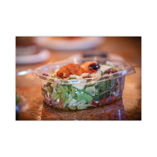 Image of Pactiv Evergreen EarthChoice Recycled PET Hinged Container, 24 oz, 7.38 x 5.88 x 2.38, Clear, Plastic, 280/Carton