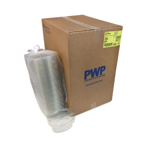 Image of Pactiv Evergreen EarthChoice Recycled PET Hinged Container, 32 oz, 7.31 x 5.88 x 3.25, Clear, Plastic, 280/Carton