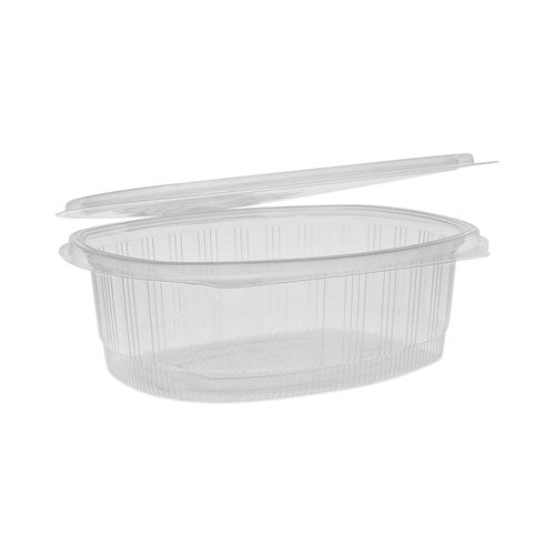 Image of Pactiv Evergreen EarthChoice Recycled PET Hinged Container, 48 oz, 8.88 x 7.25 x 2.94, Clear, Plastic, 190/Carton