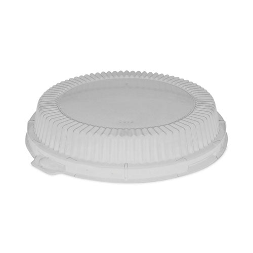 Image of Pactiv Evergreen ClearView Dome-Style Lid with Tabs, Fluted, 8.88 x 8.88 x 0.75, Clear, Plastic, 504/Carton