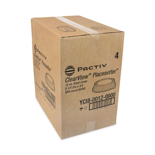 Image of Pactiv Evergreen ClearView Dome-Style Lid with Tabs, Fluted, 8.88 x 8.88 x 0.75, Clear, Plastic, 504/Carton