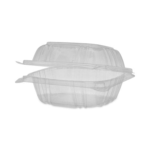 Image of Pactiv Evergreen SENSATION SmartLock Hinged Lid Container, 5.24 x 5.25 x 2.57, Clear, Plastic, 375/Carton