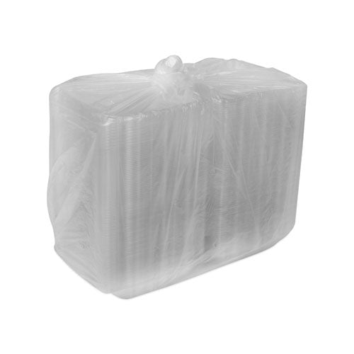 Image of Pactiv Evergreen SENSATION SmartLock Hinged Lid Container, 8.34 x 8.24 x 3.05, Clear, Plastic, 200/Carton