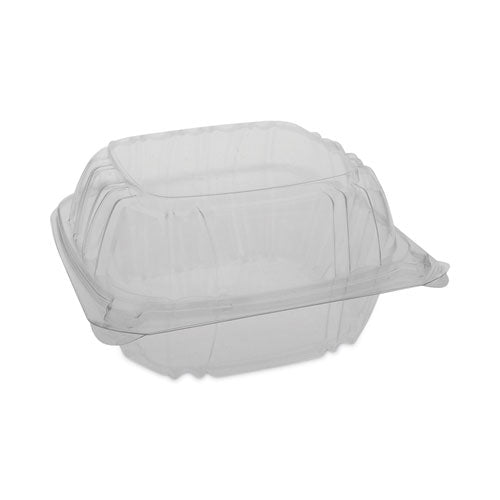 Image of Pactiv Evergreen SENSATION SmartLock Hinged Lid Container, 5.74 x 5.95 x 3.1, Clear, Plastic, 500/Carton
