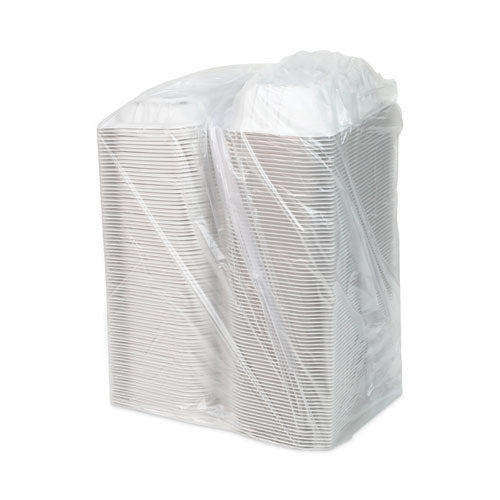 Image of Pactiv Evergreen EarthChoice Vented Microwavable MFPP Hinged Lid Container, 9 x 6 x 3.1, White, Plastic, 170/Carton