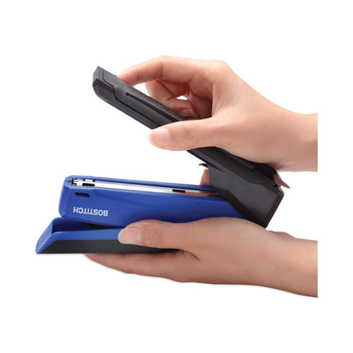 Image of Bostitch® InPower One-Finger 3-in-1 Desktop Stapler with Antimicrobial Protection, 20-Sheet Capacity, Blue/Black