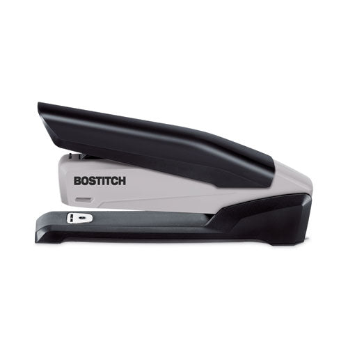 Image of Bostitch® EcoStapler Spring-Powered Desktop Stapler with Antimicrobial Protection, 20-Sheet Capacity, Gray/Black