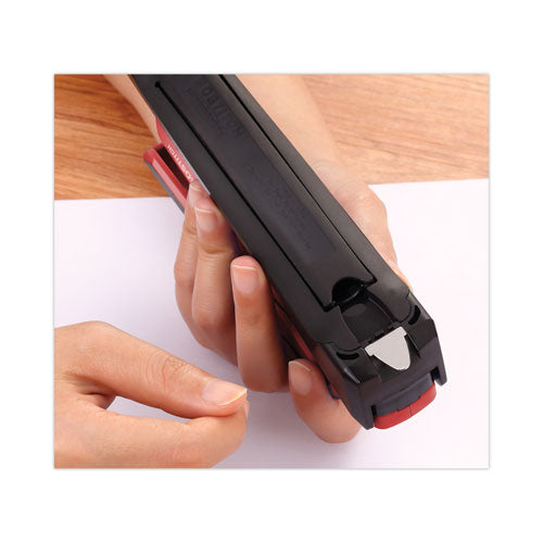 Image of Bostitch® InPower One-Finger 3-in-1 Desktop Stapler with Antimicrobial Protection, 20-Sheet Capacity, Red/Black