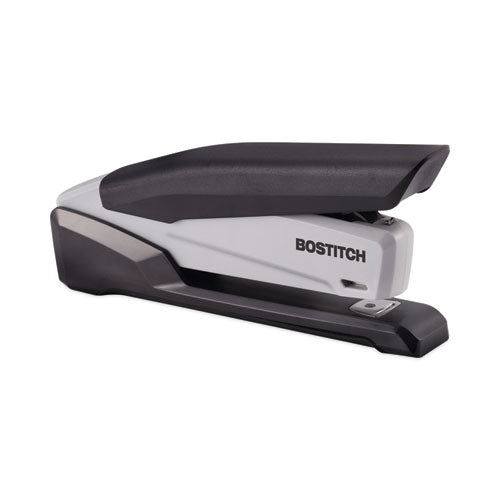 Image of Bostitch® EcoStapler Spring-Powered Desktop Stapler with Antimicrobial Protection, 20-Sheet Capacity, Gray/Black
