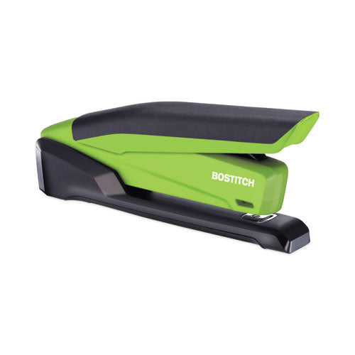 Image of Bostitch® InPower One-Finger 3-in-1 Desktop Stapler with Antimicrobial Protection, 20-Sheet Capacity, Green/Black
