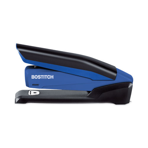 Image of Bostitch® InPower One-Finger 3-in-1 Desktop Stapler with Antimicrobial Protection, 20-Sheet Capacity, Blue/Black