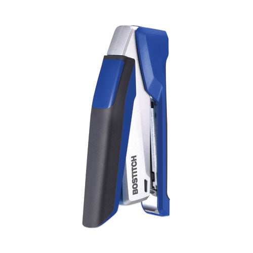 Image of Bostitch® InPower One-Finger 3-in-1 Desktop Stapler with Antimicrobial Protection, 28-Sheet Capacity, Blue/Silver