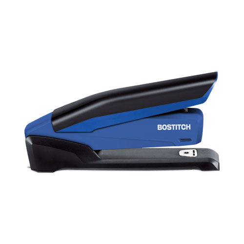 Image of Bostitch® InPower One-Finger 3-in-1 Desktop Stapler with Antimicrobial Protection, 20-Sheet Capacity, Blue/Black