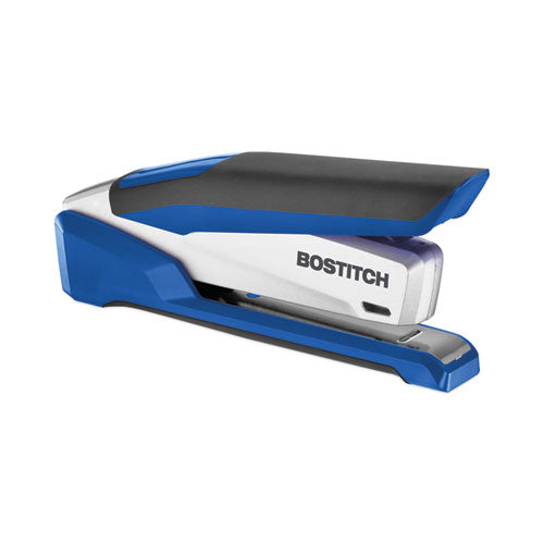 Image of Bostitch® InPower One-Finger 3-in-1 Desktop Stapler with Antimicrobial Protection, 28-Sheet Capacity, Blue/Silver