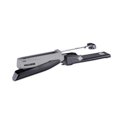 Image of Bostitch® EcoStapler Spring-Powered Desktop Stapler with Antimicrobial Protection, 20-Sheet Capacity, Gray/Black