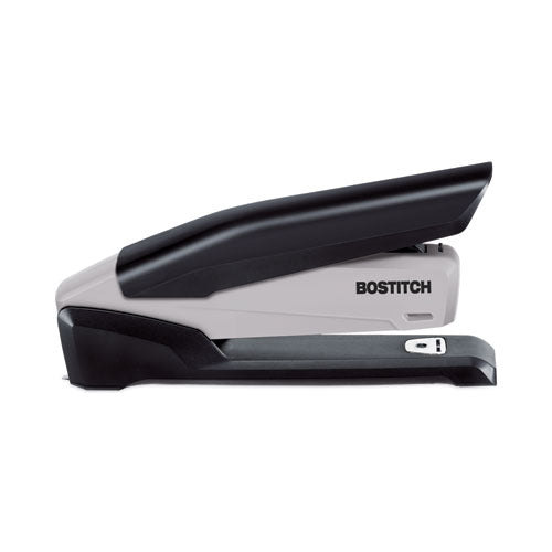 Image of Bostitch® EcoStapler Spring-Powered Desktop Stapler with Antimicrobial Protection, 20-Sheet Capacity, Gray/Black