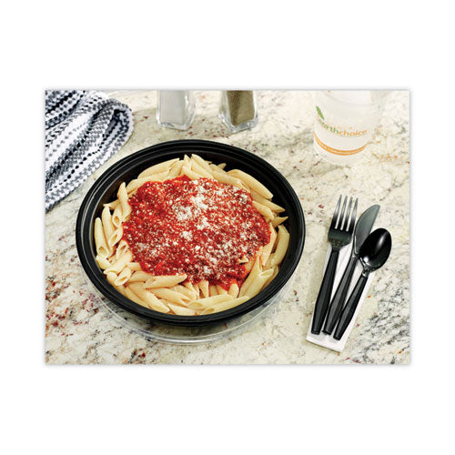Image of Pactiv Evergreen Meadoware Cutlery, Medium Heavyweight Soup Spoon, Plastic, Black, 1,000/Carton
