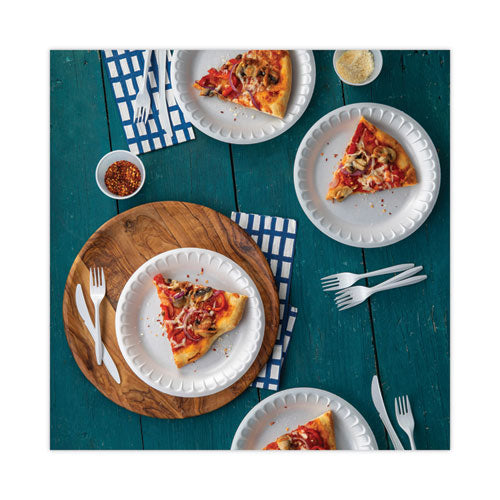 Image of Pactiv Evergreen Fieldware Cutlery, Mediumweight Fork, Plastic, White, 1,000/Carton