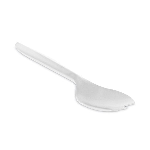 Image of Pactiv Evergreen Fieldware Cutlery, Mediumweight Spork, Plastic, White, 1,000/Carton