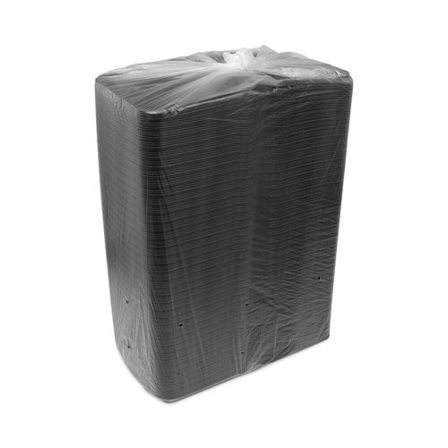 Image of Pactiv Evergreen SmartLock Foam Hinged Lid Container, Medium, 8 x 8.5 x 3, Black, 150/Carton