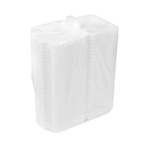 Image of Pactiv Evergreen SmartLock Foam Hinged Lid Container, Small, 7.5 x 8 x 2.63, White, 150/Carton