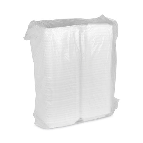 Image of Pactiv Evergreen SmartLock Foam Hinged Lid Container, Medium, 8 x 8 x 3, White, 150/Carton