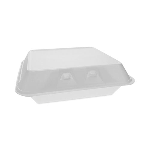 Image of Pactiv Evergreen SmartLock Foam Hinged Lid Container, X-Large, 9.5 x 10.5 x 3.25, White, 250/Carton