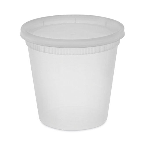 Image of Pactiv Evergreen Newspring DELItainer Microwavable Container, 24 oz, 4.55 x 4.55 x 4.35, Clear, Plastic, 240/Carton