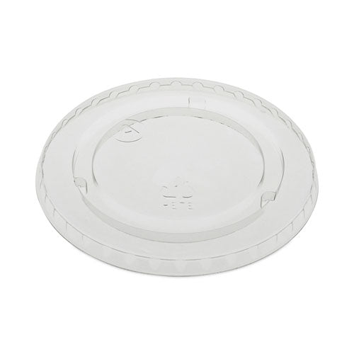 Image of Pactiv Evergreen EarthChoice Strawless RPET Lid, Flat Lid, Fits 9 oz to 20 oz "A" Cups, Plastic, Clear, 1,020/Carton