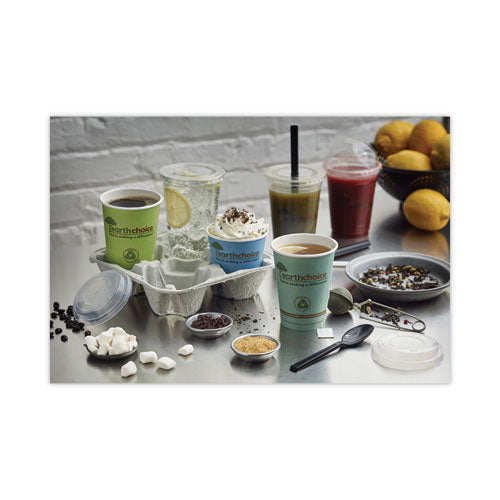 Image of Pactiv Evergreen EarthChoice Strawless RPET Lid, Flat Lid, Fits 9 oz to 20 oz "A" Cups, Plastic, Clear, 1,020/Carton