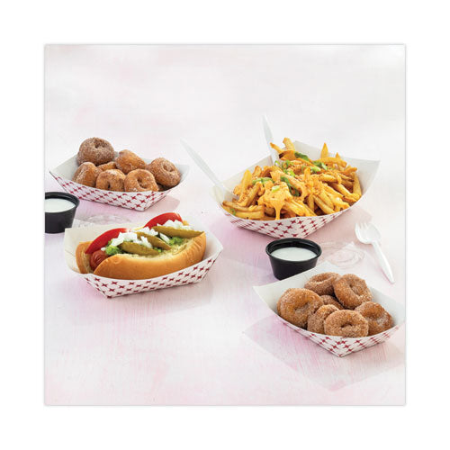 Image of Pactiv Evergreen Plastic Portion Cup Lid, Fits 1.5 oz to 2.5 oz Portion Cups, Clear, 100/Pack, 24 Packs/Carton