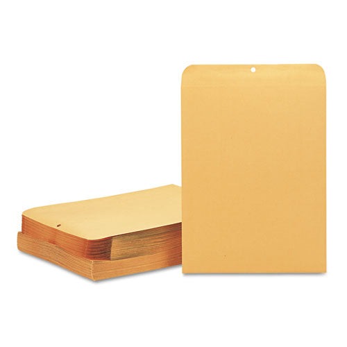 Image of Quality Park Clasp Envelope, 32 lb Bond Weight Kraft, #15 1/2, Square Flap, Clasp/Gummed Closure, 12 x 15.5, Brown Kraft, 100/Box