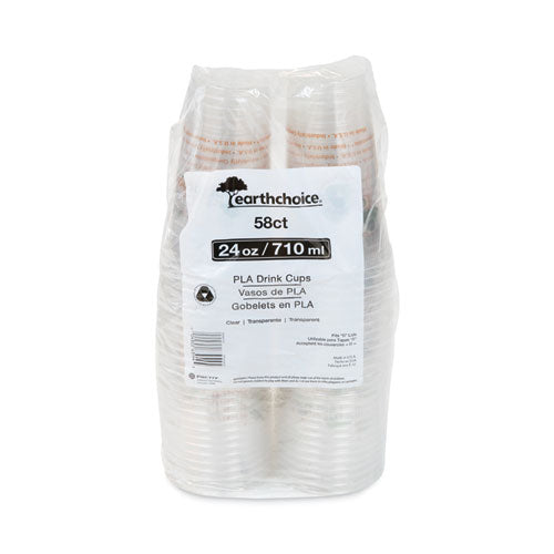Image of Pactiv Evergreen EarthChoice Compostable Cold Cup, 24 oz, Plastic, Clear/Printed, 580/Carton
